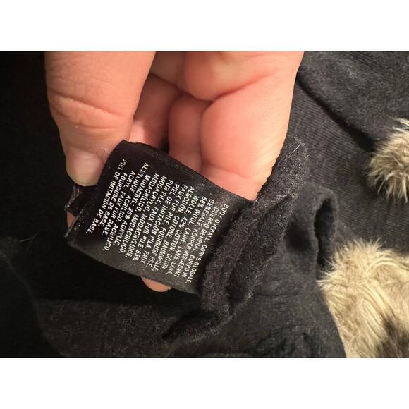 Anthropologie Moth Anouk Sweater Coat Sz Small faux fur lined long coat - Picture 6 of 8